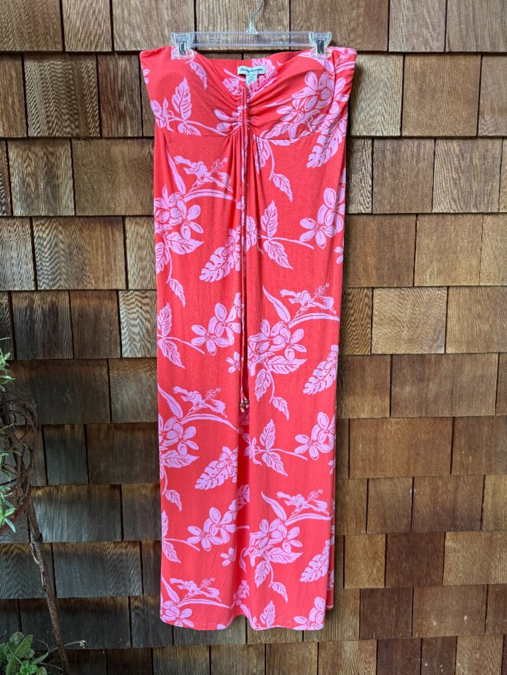 Tommy Bahama Tropical Floral Strapless Maxi Beach Dress in Women's Large